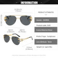 2024 New Vintage Leopard Head Sun Glasses Women and Men Metal Luxury Brand Gradient Driving Shades Business Frameless SunGlasses. 