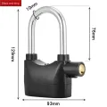 Full copper core zinc alloy built-in motion sensor security 110db siren alarm lock universal anti-theft padlock for bicycle moto. 