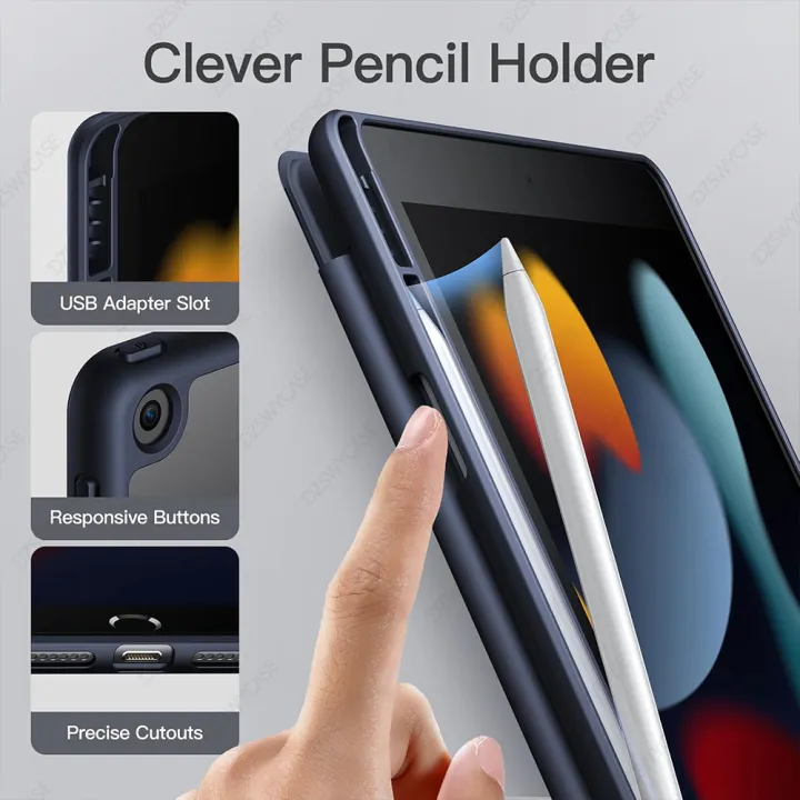 Hybrid%20Slim%20Case%20for%20iPad%209th/8th/7th%20Generation%20(2021/2020/2019)10.2%20Inch%20with%20Pencil%20Holder%20Clear%20Transparent%20Back%20Shell%20Cover%20-%20Image%205