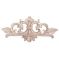 Wood Appliques And Onlays Natural Furniture Wall Door Woodcarving Decorative Long Flower Wooden Figurines Frame.
