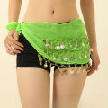 1pc Belly Dance Hip Scarf Chiffon Skirt Wrap Professional Scarf Skirt Costume with Coins for Yoga Belly Dancing,Autumn,new years. 