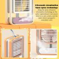 Portable Desktop Air Conditioner Usb Mini Air Cooler Fan Water Cooling Fan With 3 Speed Spray Humidifier Purifier For Car Home Rechargeable. 