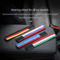 1Pcs Italy Super Suede Universal Car Steering Wheel Booster Personality Center Line Marking Flannel Interior Decoration.