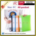 Display Book FC Legal Size 40 pocket Plastic File Folder Display Presentation Book Random color- 1pcs.