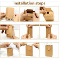 10/20/30pcs Retro Kraft Paper DIY Bag White Brown Cookie Wedding Favor Candy Box Food Packaging Bag With Rope Birthday Deco.