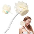 2 In 1 Shower Body Brush With Loofah Sponge And Bristles Back Scrubber. 