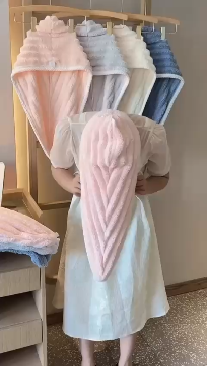 Super Absorbent Microfiber Hair Drying Cap – Quick-Dry Hooded Towel for Women