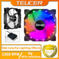 TEUCER 120mm Cooling Fan RGB Vortex Light Effects 12V Big 4Pin Cascadable Hydraulic Bearing Quiet PC Case Fan. 