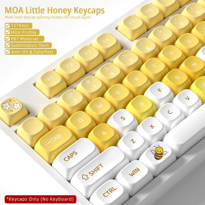 Cute Bee Key Caps Mechanical Keyboard MOA Keycaps PBT Sublimation ...