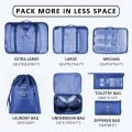 8 PCS High Quality Travel Storage Bag Organizer Set For Clothes Shoes Cosmetic Tidy Organizer Wardrobe Suitcase Pouch Travel Organizers Packing Bags. 