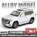 1:18 Toyota Land Cruiser LC300 SUV Alloy Miniature Car Diecast Metal Scale Car Model Sound＆Light. 