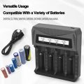1/2/4 Slots Intelligent LCD Battery Charger for 18650 4.2V Rechargeable Lithium Battery 1.2V Rechargeable NI-MH AA/AAA Battery. 