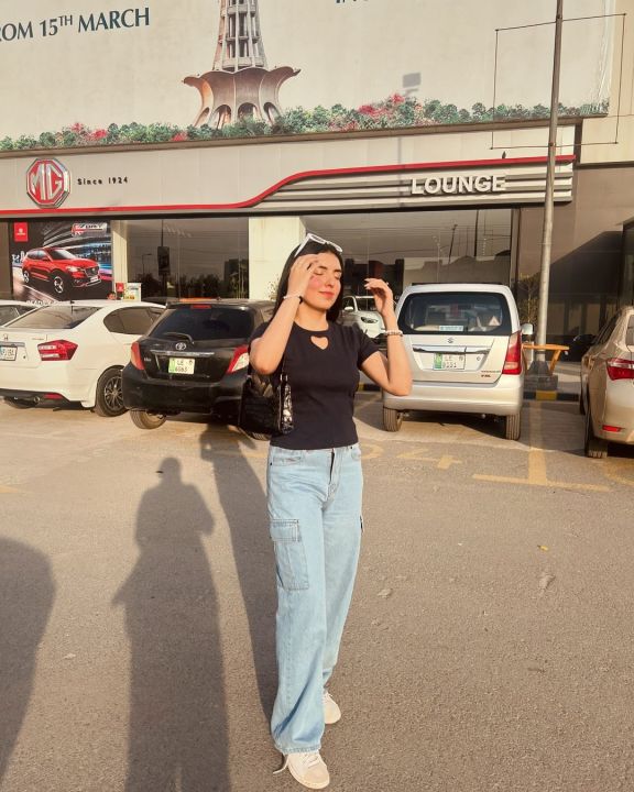 Women’s Light Blue High-Waist Cargo Jeans | Wide-Leg Denim Pants with ...