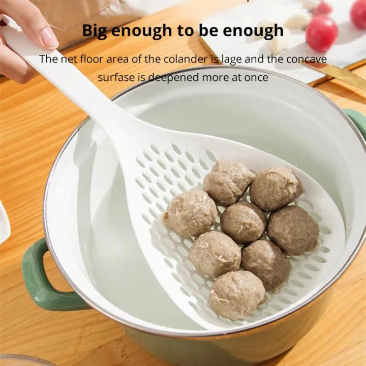 1%20Pc%20White%20Large%20Capacity%20Spoon%20Withstand%20High%20Temperature%20Hung%20Dumplings%20Leaking%20Net%20Not%20Easy%20To%20Deform%20Kitchen%20Supplies%20-%20Image%202
