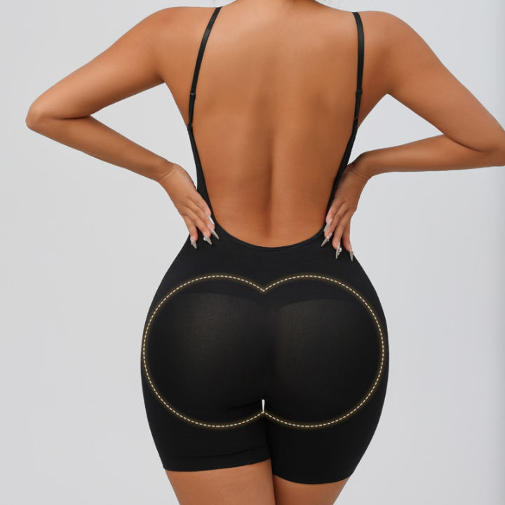 Seamless%20Low%20Back%20Bodysuit%20Shapewear%20Women%20Butt%20Lifter%20Smooth%20Body%20Shaper%20Backless%20Slimming%20Sheath%20Flat%20Belly%20Corset%20Underwear%20-%20Image%203