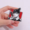 Anime Chainsaw Man The Movie Reze Arc Cosplay Brooch Hayakawa Aki Badge Costume Metal Corsage Pins Backpack Decoration. 