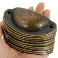 10 pcs, Rustic Chic Antique Style Recessed Metal Pull Handles - Ergonomic Grip, Easy Installation, Painted Finish.