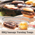 Nonstick Stainless Steel Sausage Turning Tongs Long Handle BBQ Tongs Professional Kitchen Tool for Grilling Barbecue Utensils. 