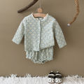 Summer Hot European Style Style Floral Embroidery Baby Onesie Set Breathable Long Sleeve Top + Shorts Baby 2Pcs Set. 