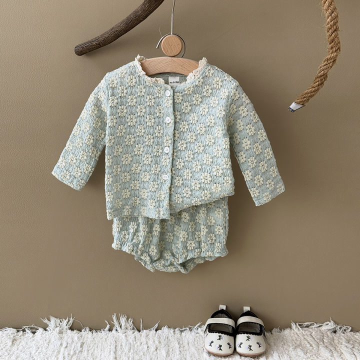 Summer%20Hot%20European%20Style%20Style%20Floral%20Embroidery%20Baby%20Onesie%20Set%20Breathable%20Long%20Sleeve%20Top%20+%20Shorts%20Baby%202Pcs%20Set%20-%20Image%202