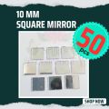 10mm Square Shape Glass Mirror Pieces | Small Craft Mosaic Tiles for Lippan Art, Embroidery, Jewellery Making & DIY Crafts.