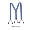 Vintage Suspenders Men Women Adult Leather Trimmed Button End Y Back Adjustable Elastic Trouser Braces Straps Belt Wedding Party. 
