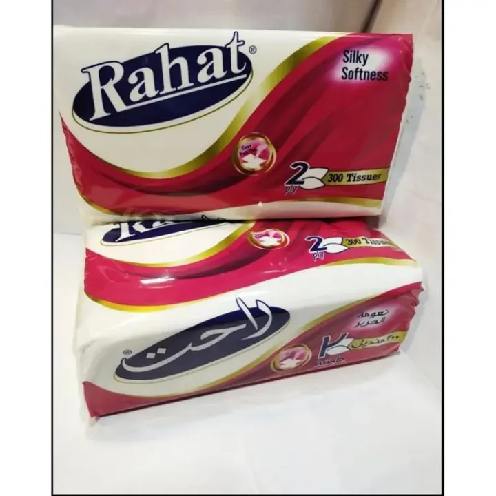 Rahat Tissue silky soft (2ply 300 sheets) pack of 2 | Daraz.pk