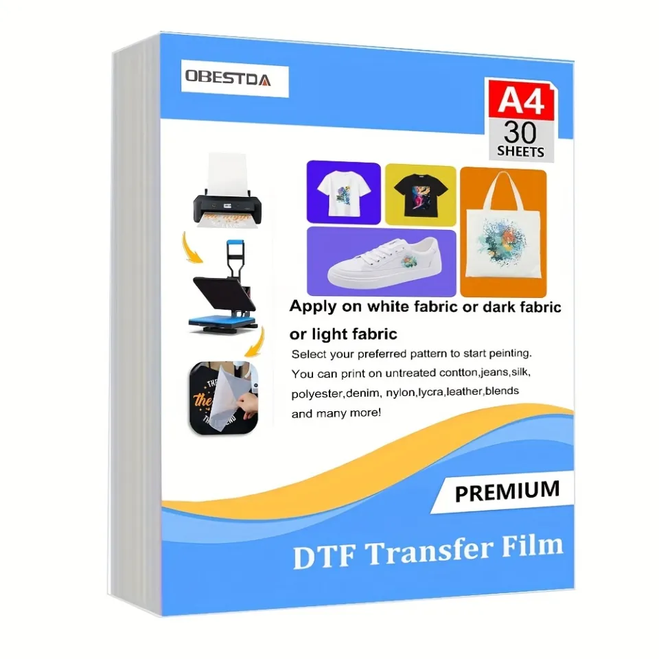 DTF Transfer Film(8.3\" X 11.7\")50 Sheets PET Direct To Film Heat...