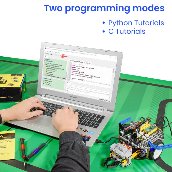 Keyestudio 3 in 1 Pico Robot for Raspberry Pi Pico Cars Support Python ...