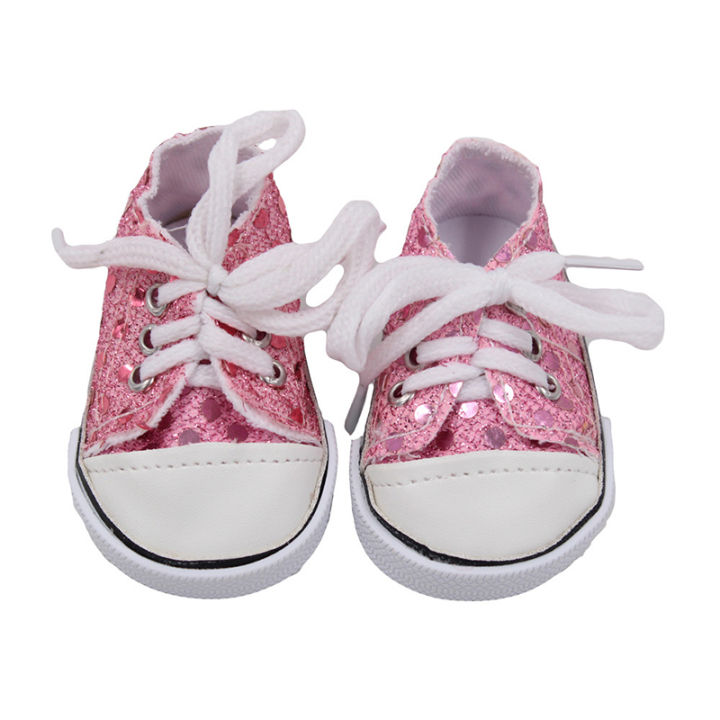 7%20cm%20Canvas%20Denim%20Sneakers%20New%20Born%20%20Baby%20Shoes%20Handmade%20Lace-up%20Sneakers%20Shoes%20For%2018%20Inches%20American%2043%20cm%20Baby%20Dolls%20%20-%20Image%207