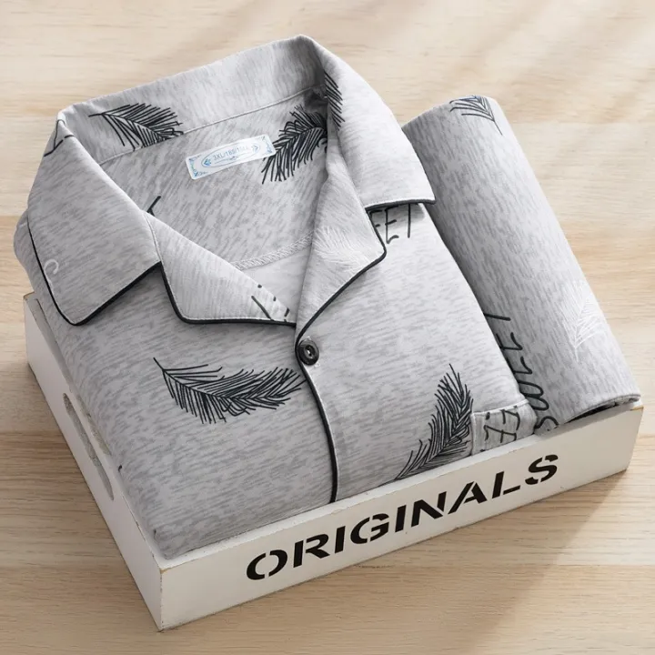 Plus%20Size%20Men%20Pyjamas%20Fall%20and%20Winter%20Plaid%20Simple%20Sleepwear%20Homewear%20Cardigan%20Button%20down%20Tops%20and%20Pants%20Nightwear%20Loungewear%20-%20Image%207