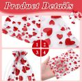 100PCS Valentines Day Organza Bags Drawstring Organza Jewelry Pouches Bulk Wedding Party Favor Mini Candy Mesh for Party.