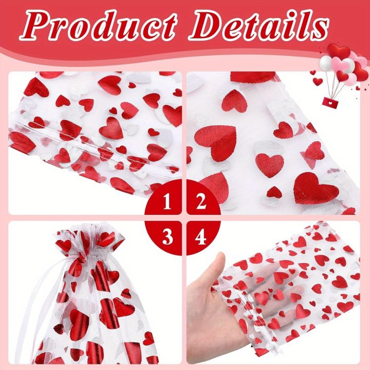 100PCS%20Valentines%20Day%20Organza%20Bags%20Drawstring%20Organza%20Jewelry%20Pouches%20Bulk%20Wedding%20Party%20Favor%20%20Mini%20Candy%20Mesh%20for%20Party%20-%20Image%202