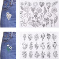 2PC Floral Print Water-Soluble Underlay Embroidery Patterns for DIY Craft And Sewing Projects. 