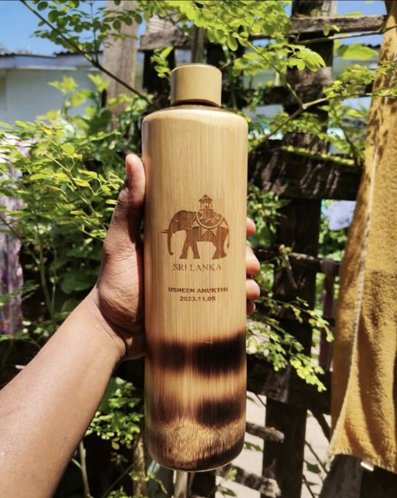 Bamboo water bottle - plain - 100% Natural 500ml