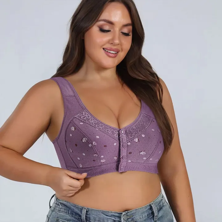 FallSweet%20Front%20Closure%20Cotton%20Bra%20for%20Women%20Plus%20Size%20Seamless%20Wireless%20Sports%20Bras%20Thin%20Underwear%20for%20Middle-Aged%20&%20Elderly%20-%20Image%204