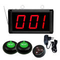 Restaurant Wireless Calling Queue Management System Take A Number Machince With 3-digit LED Screen and 2pcs Next Control Button. 