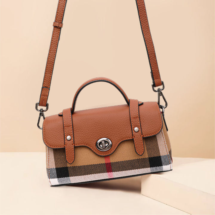 Women's%20New%20Style%20Summer%20Trendy%20Casual%20Versatile%20Canvas%20Plaid%20Small%20Square%20Genuine%20Leather%20Crossbody%20Bag%20-%20Image%203