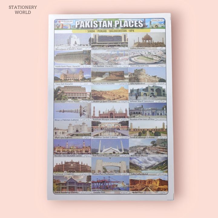 Famous Pakistani Places Stickers Sheet for Art Work