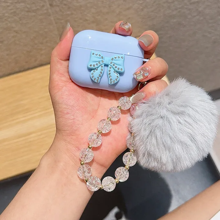 Cute%20Glitter%20Bow%20knot%20Crystal%20Headphone%20Cover%20Pendant%20Minimalist%20Style%20For%20%20Airpods%20pro2%203%202%204%20Headset%20Protective%20Case%20-%20Image%204