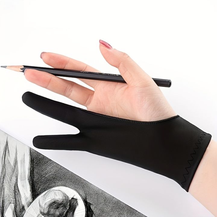 Waterproof Art Drawing Gloves Anti-Sweat Oil Painting Sketching Dirt Resistant Two-Fingered Artistic Gloves for Painting- Labubo