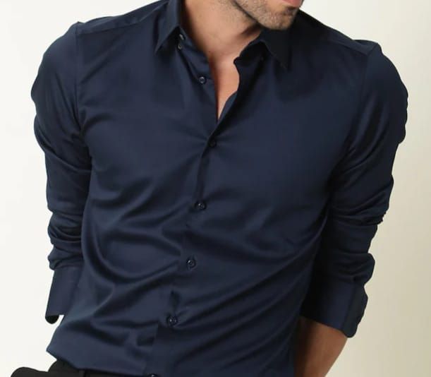 Navy Blue Long sleeve Casual Shirt for Men