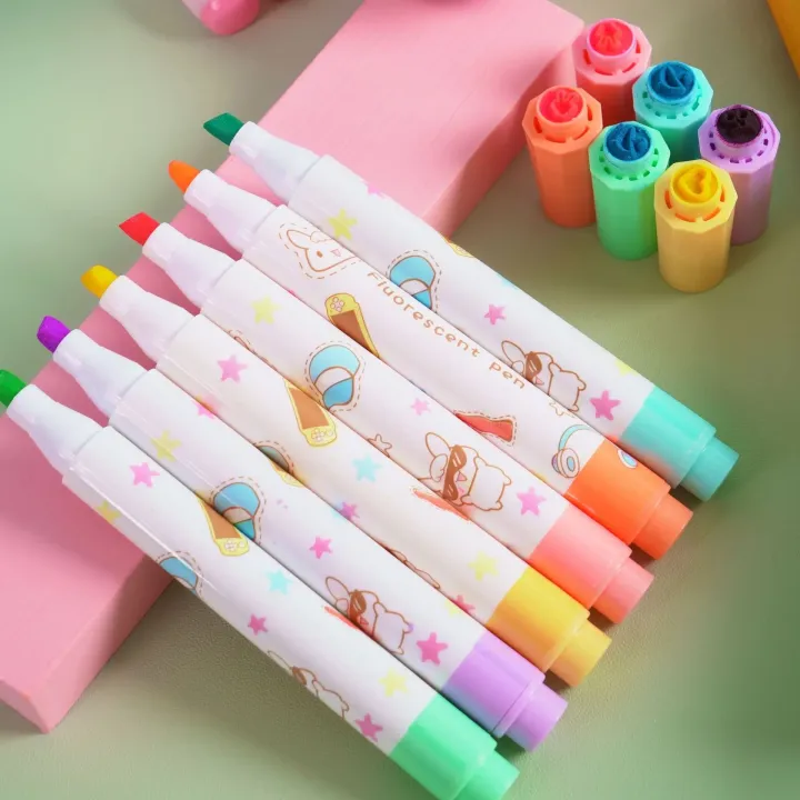 6Pcs/set%20Kawaii%20Heart%20Stamp%20Highlighter%20Cute%20Candy%20Colors%20Drawing%20Painting%20Art%20Marker%20Pen%20School%20Supplies%20Korean%20Stationery%20-%20Image%204