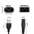 Electric Shaver USB Charging Cable Power Cord Charger Wire Electric Adapter for Meridian Grooming Electric Trimmer Charging. 