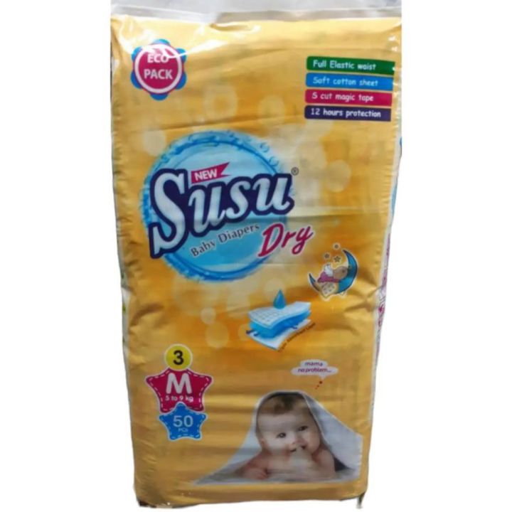 Susu baby diaper Medium size-3 (50pcs)