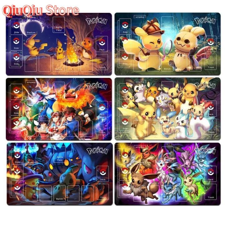 Pokemon Mat Block Pokemon Playmat PTCG Mat Trading Card Game Mat Dedicated Card Play ...