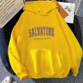 Salvatore Since1864 Men Printed Hoodie Vampire Diaries Jumper Vintage TVD Damon Stefan Crewneck Sweatshirt Fans Top Sweatshirt. 