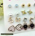 Alloy Earrings, pack of 12. 