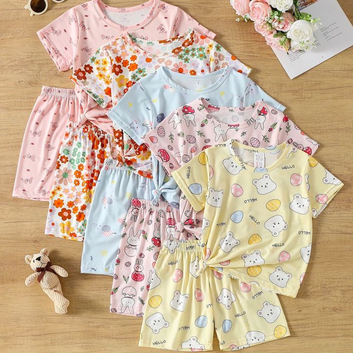 2-Piece%20Children's%20Summer%20Cute%20cartoon%20Printed%20Short-Sleeved%20Shorts%20Set%20for%20Boys%20and%20Girls%20Casual%20and%20Comfortable%20T-Shirt%20Shorts%20-%20Image%202