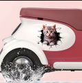 1pc 3D car sticker cute cat cat personalised block body scratch car motorbike SUV window laptop universal decoration sticker.